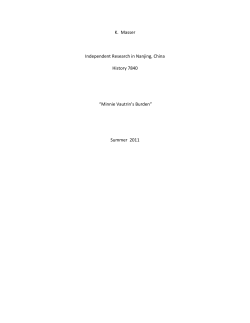K. Masser Independent Research in Nanjing, China History 7840