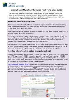 International Migration Statistics First Time User Guide