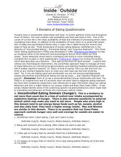 3 Domains of Eating Questionaire