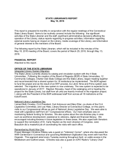 State Librarian`s Report May 2016