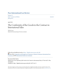 The Conformity of the Goods to the Contract in International Sales