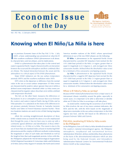 Knowing when El Ni&ntilde;o/La Ni&ntilde;a is here