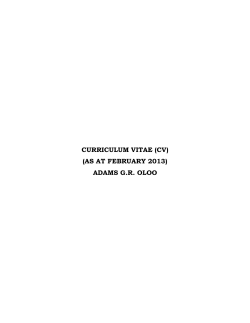 curriculum vitae (cv) (as at february 2013) adams gr oloo