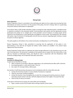 Missing Pupils Policy Statement Rowan Preparatory School is