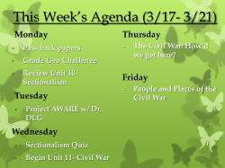 This Week`s Agenda