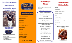 Buffet Style Menu - The Mongo McMichaels