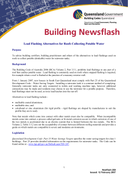 Lead Flashing Alternatives for Roofs Collecting Potable Water