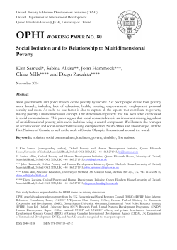 Social Isolation and its Relationship to Multidimensional
