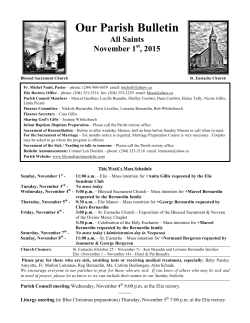 November 1, 2015 - Blessed Sacrament Parish