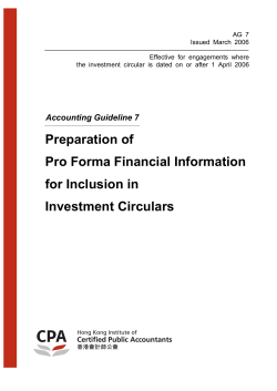AG 7 Preparation of Pro Forma Financial Information for
