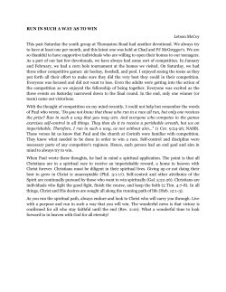 run in such a way as to win - Thomaston Road Church of Christ