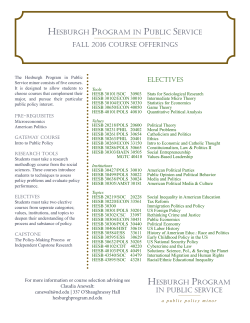 Fall 2016 - Hesburgh Program in Public Service