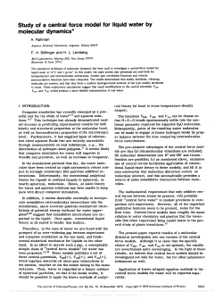 Study of a central force model for liquid water by molecular dynamics *