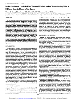 Purine Nucleotide Levels in Host Tissues of