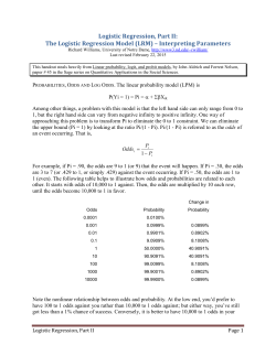 Logistic regression, Part II