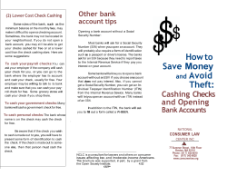 How to Save Money and Avoid Theft: Cashing Checks and Opening