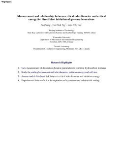 Measurement and relationship between critical tube diameter and