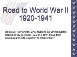 Chapter 27 American Foreign Policy: 1920-1941