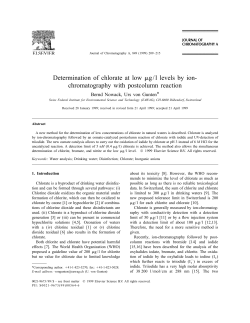 Determination of chlorate at low mg/l levels by ion