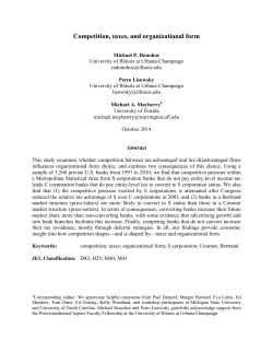 Competition, taxes, and organizational form