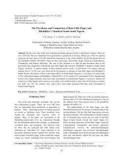 The Prevalence and Comparison of Bent Little Finger