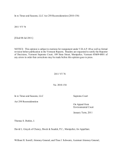 In re Times and Seasons, LLC Act 250