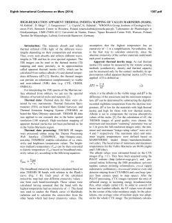 High-Resolution Apparent Thermal Inertia Mapping of Valles Marineris