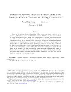 Endogenous Division Rules as a Family Constitution