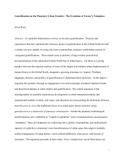 Gentrification on the Planetary Urban Frontier: The Evolution of