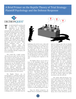 The Reptile Theory of Trial Strategy