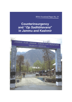 Counterinsurgency and &ldquo;Op Sadhbhavana&rdquo; in Jammu and Kashmir