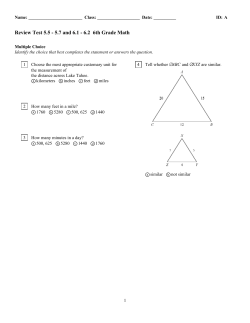 Review Test 5.5 - 5.7 and 6.1 - 6.2 6th Grade Math
