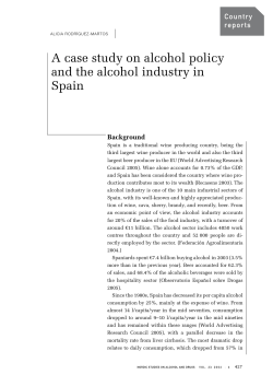 A case study on alcohol policy and the alcohol industry in Spain