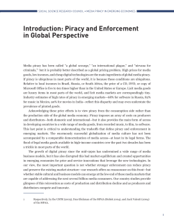 Introduction: Piracy and Enforcement in Global