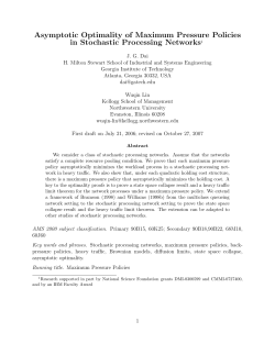 Asymptotic Optimality of Maximum Pressure Policies in Stochastic