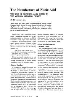 The Manufacture of Nitric Acid - Johnson Matthey Technology Review