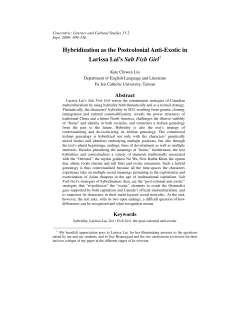 Hybridization as the Postcolonial Anti-Exotic in Larissa