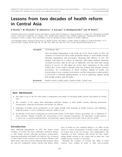 Lessons from two decades of health reform in Central Asia