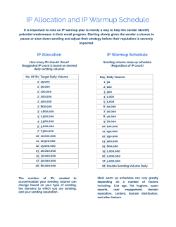 IP Allocation and IP Warmup Schedule