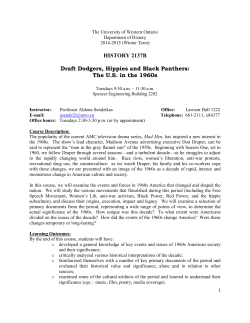 HISTORY 2137B Draft Dodgers, Hippies and Black Panthers: The