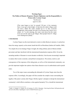 The Politics of Disaster Response