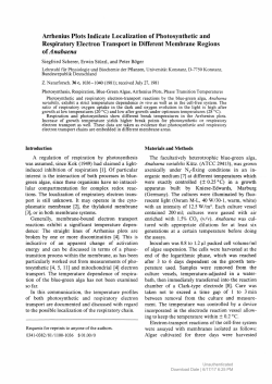 Arrhenius Plots Indicate Localization of Photosynthetic
