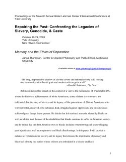 Memory and the Ethics of Reparation