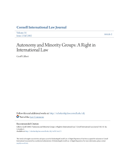 Autonomy and Minority Groups: A Right in International Law