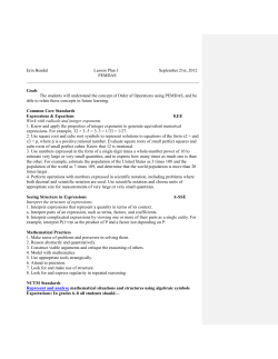 Erin Bendul Lesson Plan 1 September 21st, 2012 PEMDAS