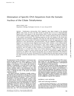 Elimination of Specific DNA Sequences from the Somatic Nucleus of