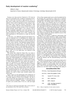 Early development of neutron scattering