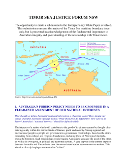 timor sea justice forum nsw - Department of Foreign Affairs and Trade