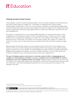 Helping Students Read Closely