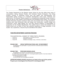 Theatre Department Audition Packet 2017 2018